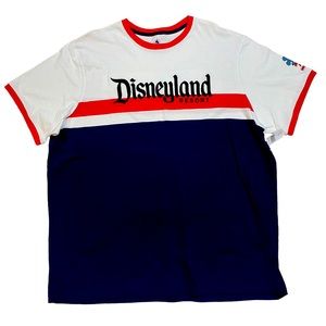 Disneyland Resort Mickey Mouse Red White Blue Graphic T-Shirt 2XL XXL USA NEW